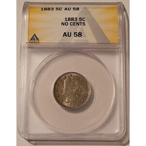 1883 Liberty Nickel No Cents AU58 ANACS
